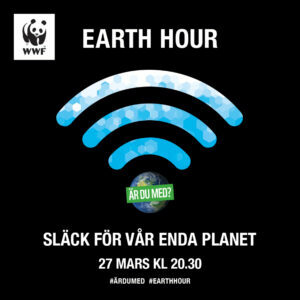 bild med texten Earth hour - släck för vår enda planet